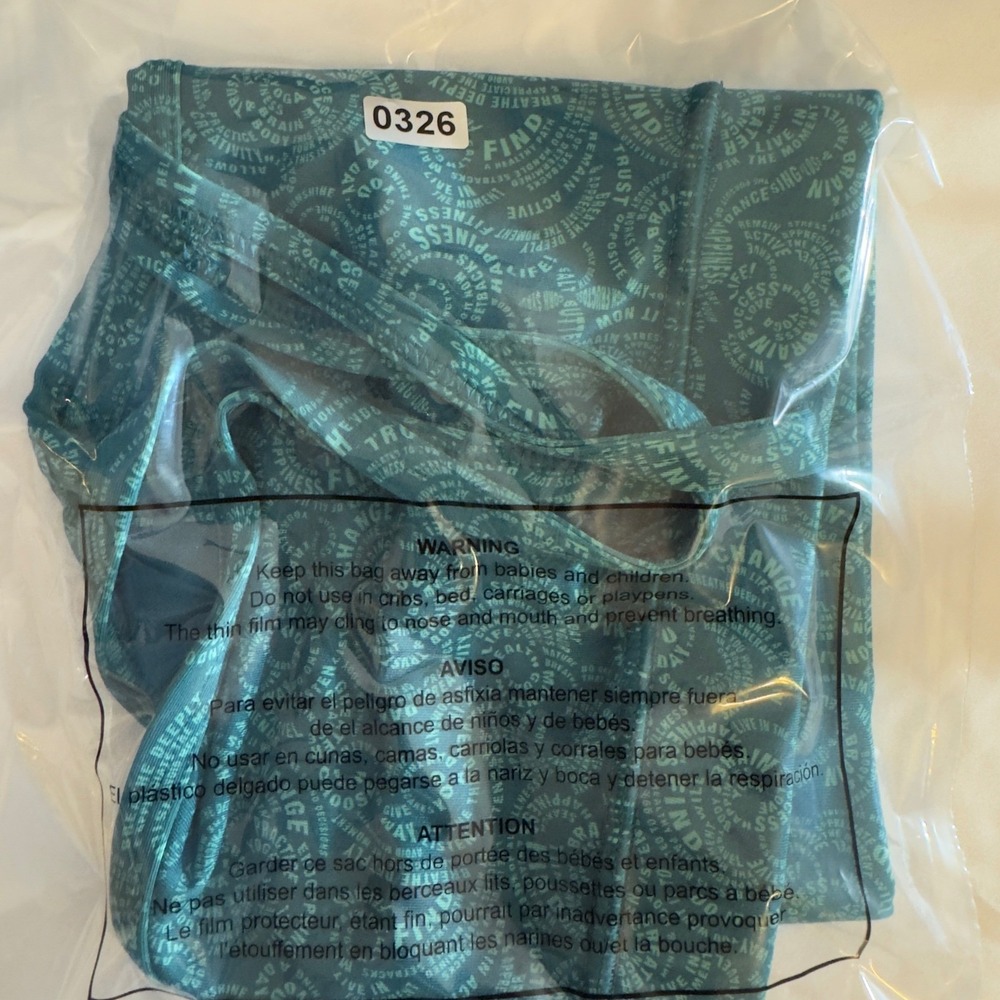 326 | Lululemon Flow Y Bra Womens 8 Light Support Yoga Sports Bra Teal Print - Picture 7 of 7